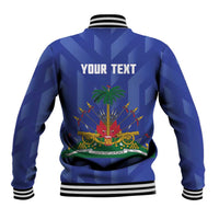 Personalized Haiti Football Baseball Jacket Les Grenadiers Made History Once Again Blue Color - Wonder Print Shop