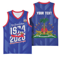 Personalized Haiti Football Basketball Jersey Les Grenadiers Made History Once Again Blue Color - Wonder Print Shop