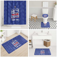 Personalized Haiti Football Bathroom Set Les Grenadiers Made History Once Again Blue Color - Wonder Print Shop