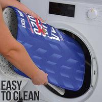 Personalized Haiti Football Bathroom Set Les Grenadiers Made History Once Again Blue Color - Wonder Print Shop