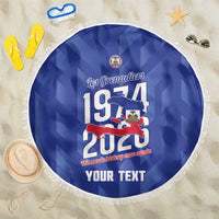 Personalized Haiti Football Beach Blanket Les Grenadiers Made History Once Again Blue Color - Wonder Print Shop