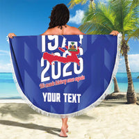 Personalized Haiti Football Beach Blanket Les Grenadiers Made History Once Again Blue Color - Wonder Print Shop
