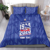 Personalized Haiti Football Bedding Set Les Grenadiers Made History Once Again Blue Color - Wonder Print Shop