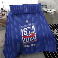 Personalized Haiti Football Bedding Set Les Grenadiers Made History Once Again Blue Color - Wonder Print Shop