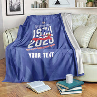 Personalized Haiti Football Blanket Les Grenadiers Made History Once Again Blue Color - Wonder Print Shop