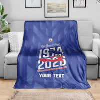 Personalized Haiti Football Blanket Les Grenadiers Made History Once Again Blue Color - Wonder Print Shop