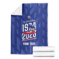 Personalized Haiti Football Blanket Les Grenadiers Made History Once Again Blue Color - Wonder Print Shop