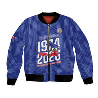 Personalized Haiti Football Bomber Jacket Les Grenadiers Made History Once Again Blue Color - Wonder Print Shop