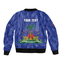 Personalized Haiti Football Bomber Jacket Les Grenadiers Made History Once Again Blue Color - Wonder Print Shop