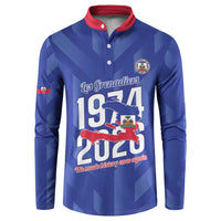 Personalized Haiti Football Button Sweatshirt Les Grenadiers Made History Once Again Blue Color - Wonder Print Shop