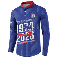 Personalized Haiti Football Button Sweatshirt Les Grenadiers Made History Once Again Blue Color - Wonder Print Shop
