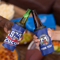 Personalized Haiti Football 4 in 1 Can Cooler Tumbler Les Grenadiers Made History Once Again Blue Color - Wonder Print Shop