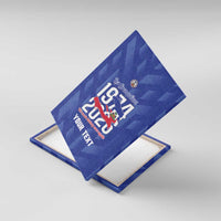 Personalized Haiti Football Canvas Wall Art Les Grenadiers Made History Once Again Blue Color - Wonder Print Shop
