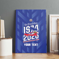 Personalized Haiti Football Canvas Wall Art Les Grenadiers Made History Once Again Blue Color - Wonder Print Shop