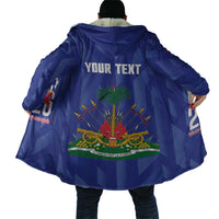 Personalized Haiti Football Cloak Les Grenadiers Made History Once Again Blue Color - Wonder Print Shop