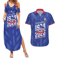 Personalized Haiti Football Couples Matching Summer Maxi Dress and Hawaiian Shirt Les Grenadiers Made History Once Again Blue Color - Wonder Print Shop