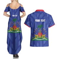 Personalized Haiti Football Couples Matching Summer Maxi Dress and Hawaiian Shirt Les Grenadiers Made History Once Again Blue Color - Wonder Print Shop