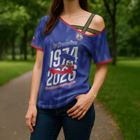 Personalized Haiti Football Cross Shoulder Shirt Les Grenadiers Made History Once Again Blue Color - Wonder Print Shop