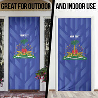 Personalized Haiti Football Door Cover Les Grenadiers Made History Once Again Blue Color - Wonder Print Shop