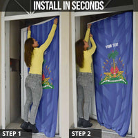 Personalized Haiti Football Door Cover Les Grenadiers Made History Once Again Blue Color - Wonder Print Shop