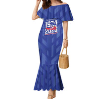 Personalized Haiti Football Family Matching Mermaid Dress and Hawaiian Shirt Les Grenadiers Made History Once Again Blue Color - Wonder Print Shop