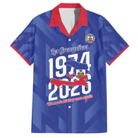 Personalized Haiti Football Family Matching Off Shoulder Maxi Dress and Hawaiian Shirt Les Grenadiers Made History Once Again Blue Color - Wonder Print Shop