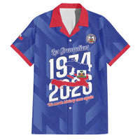 Personalized Haiti Football Family Matching Off Shoulder Short Dress and Hawaiian Shirt Les Grenadiers Made History Once Again Blue Color - Wonder Print Shop