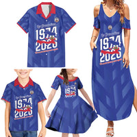 Personalized Haiti Football Family Matching Summer Maxi Dress and Hawaiian Shirt Les Grenadiers Made History Once Again Blue Color - Wonder Print Shop