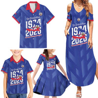Personalized Haiti Football Family Matching Summer Maxi Dress and Hawaiian Shirt Les Grenadiers Made History Once Again Blue Color - Wonder Print Shop