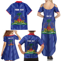 Personalized Haiti Football Family Matching Summer Maxi Dress and Hawaiian Shirt Les Grenadiers Made History Once Again Blue Color - Wonder Print Shop