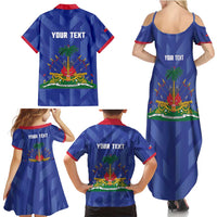 Personalized Haiti Football Family Matching Summer Maxi Dress and Hawaiian Shirt Les Grenadiers Made History Once Again Blue Color - Wonder Print Shop