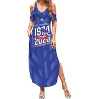 Personalized Haiti Football Family Matching Summer Maxi Dress and Hawaiian Shirt Les Grenadiers Made History Once Again Blue Color - Wonder Print Shop