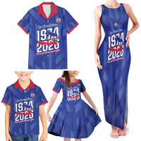 Personalized Haiti Football Family Matching Tank Maxi Dress and Hawaiian Shirt Les Grenadiers Made History Once Again Blue Color - Wonder Print Shop