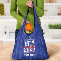 Personalized Haiti Football Grocery Bag Les Grenadiers Made History Once Again Blue Color - Wonder Print Shop