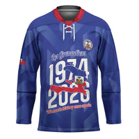 Personalized Haiti Football Hockey Jersey Les Grenadiers Made History Once Again Blue Color - Wonder Print Shop