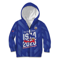 Personalized Haiti Football Kid Hoodie Les Grenadiers Made History Once Again Blue Color - Wonder Print Shop