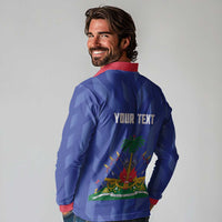 Personalized Haiti Football Long Sleeve Polo Shirt Les Grenadiers Made History Once Again Blue Color - Wonder Print Shop