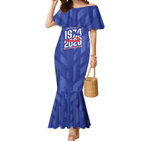 Personalized Haiti Football Mermaid Dress Les Grenadiers Made History Once Again Blue Color - Wonder Print Shop