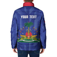 Personalized Haiti Football Padded Jacket Les Grenadiers Made History Once Again Blue Color - Wonder Print Shop
