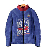 Personalized Haiti Football Padded Jacket Les Grenadiers Made History Once Again Blue Color - Wonder Print Shop