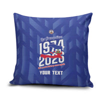 Personalized Haiti Football Pillow Cover Les Grenadiers Made History Once Again Blue Color - Wonder Print Shop