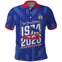 Personalized Haiti Football Polo Shirt Les Grenadiers Made History Once Again Blue Color - Wonder Print Shop