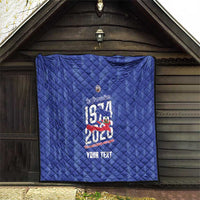 Personalized Haiti Football Quilt Les Grenadiers Made History Once Again Blue Color - Wonder Print Shop