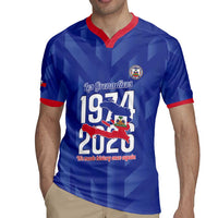 Personalized Haiti Football Rugby Jersey Les Grenadiers Made History Once Again Blue Color - Wonder Print Shop