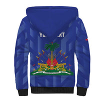 Personalized Haiti Football Sherpa Hoodie Les Grenadiers Made History Once Again Blue Color - Wonder Print Shop