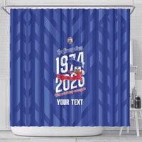 Personalized Haiti Football Shower Curtain Les Grenadiers Made History Once Again Blue Color - Wonder Print Shop