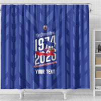 Personalized Haiti Football Shower Curtain Les Grenadiers Made History Once Again Blue Color - Wonder Print Shop