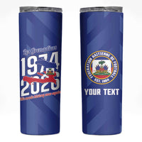 Personalized Haiti Football Skinny Tumbler Les Grenadiers Made History Once Again Blue Color - Wonder Print Shop