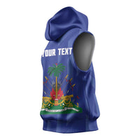 Personalized Haiti Football Sleeveless Hoodie Les Grenadiers Made History Once Again Blue Color - Wonder Print Shop