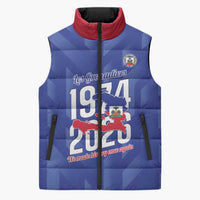 Personalized Haiti Football Sleeveless Puffer Jacket Les Grenadiers Made History Once Again Blue Color - Wonder Print Shop